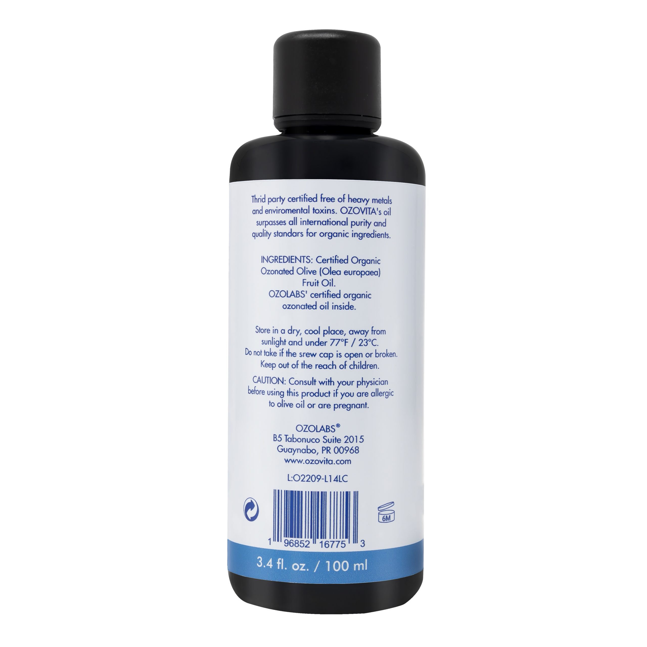 Certified Organic Olive Ozonated Oil 100 ml