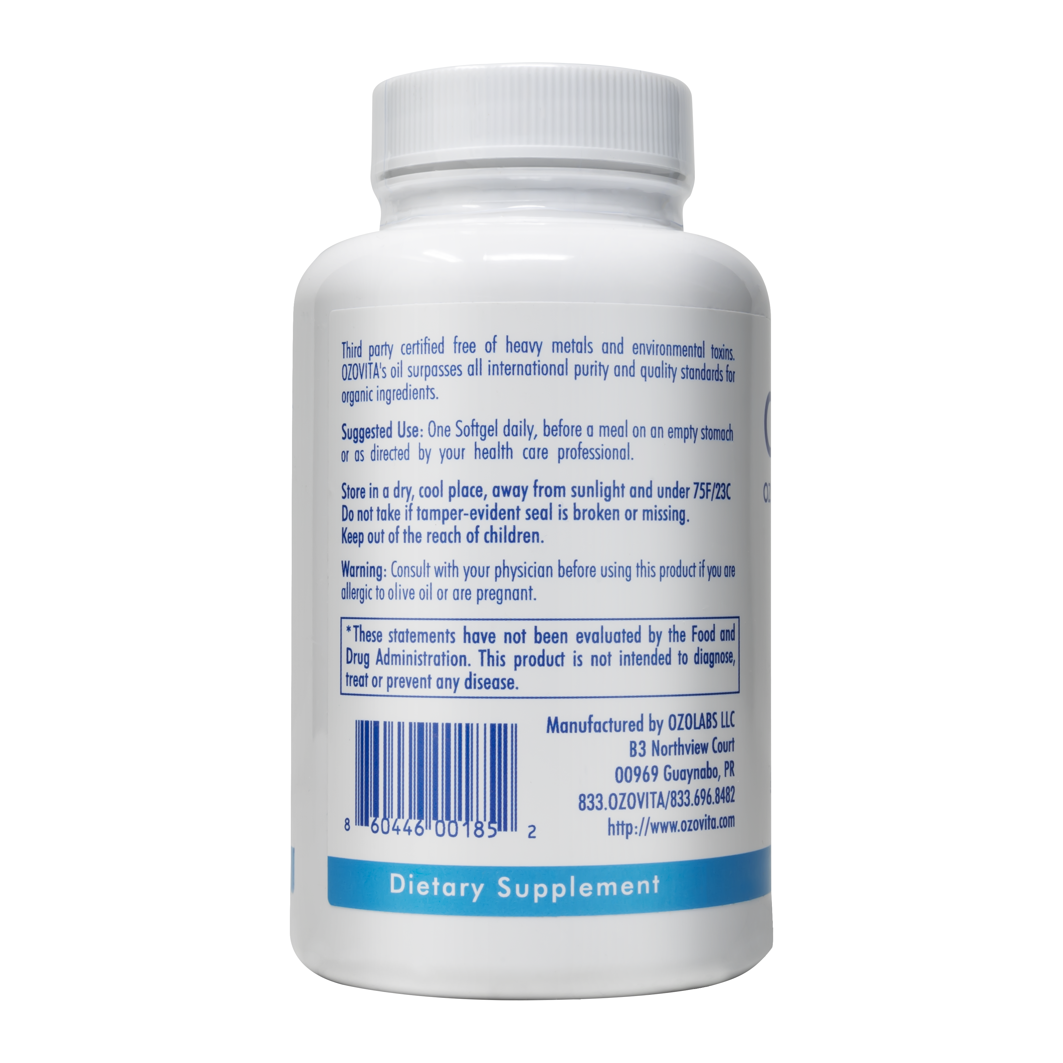 Ozonated Organic Olive Oil Softgels, 60 count